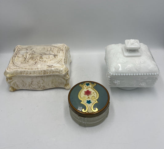 Vintage Trinket Jewelry Boxes - Your Choice - Milk Glass westmoreland