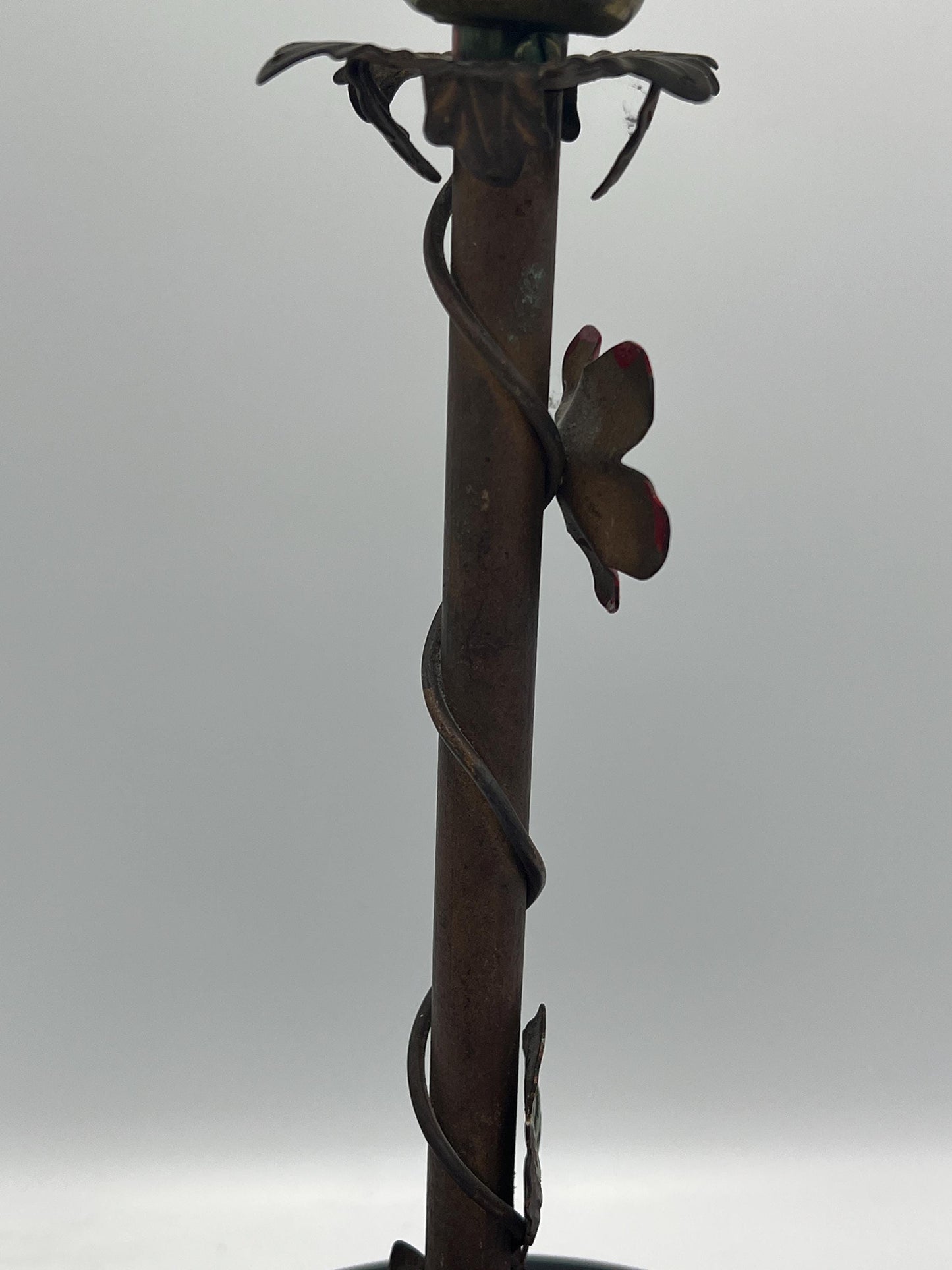 Floral Motif Cast Metal Lamp with Shade - Light and Airy