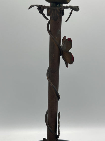 Floral Motif Cast Metal Lamp with Shade - Light and Airy