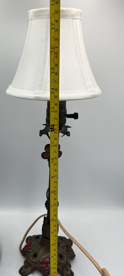 Floral Motif Cast Metal Lamp with Shade - Light and Airy