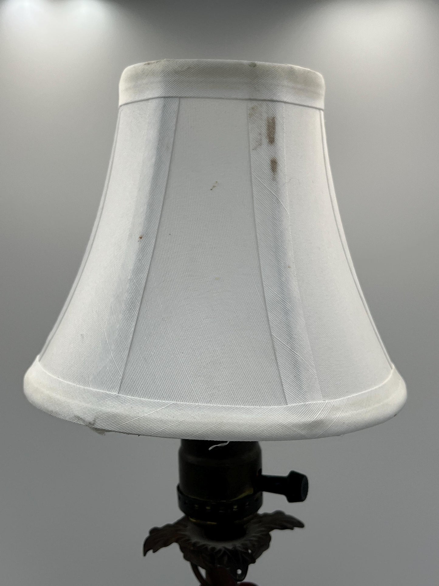 Floral Motif Cast Metal Lamp with Shade - Light and Airy