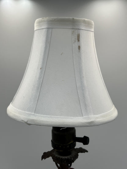 Floral Motif Cast Metal Lamp with Shade - Light and Airy