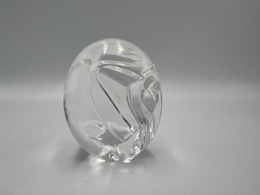 Rare Steuben Glass Elephant Hand Cooler - Signed Art Glass Paperweight