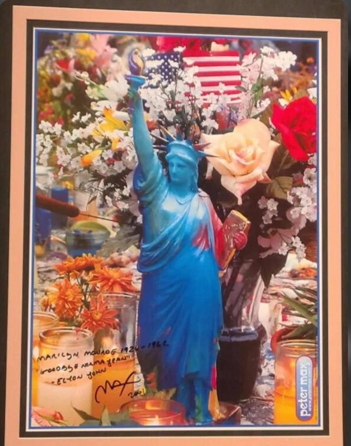 Peter Max, Land of Free Home of Brave Print with RARE Dedication