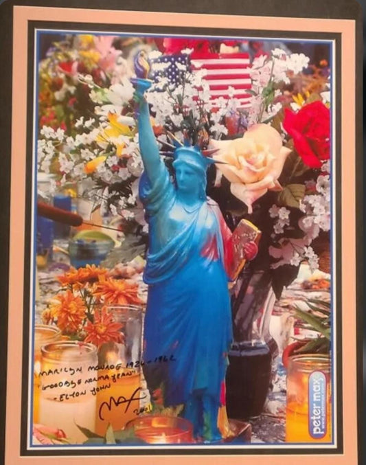 Peter Max, Land of Free Home of Brave Print with RARE Dedication