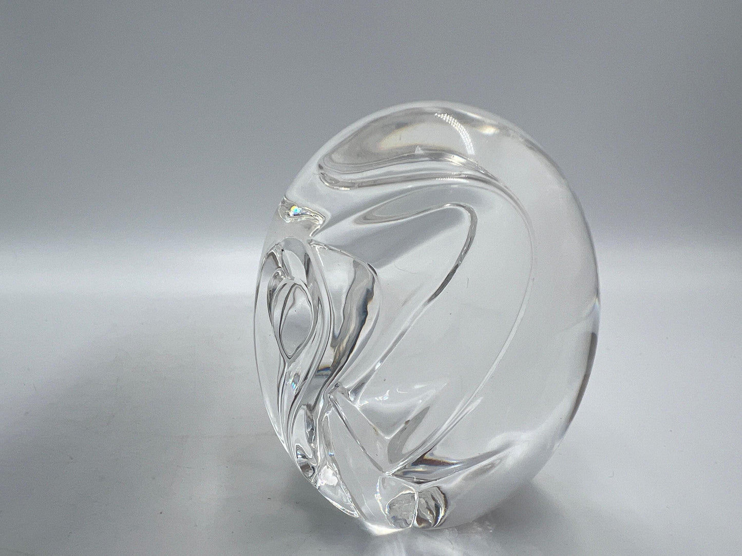 Rare Steuben Glass Elephant Hand Cooler - Signed Art Glass Paperweight