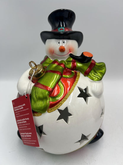 Frosty Snowman or Santa Luminary: Multicolor Flameless