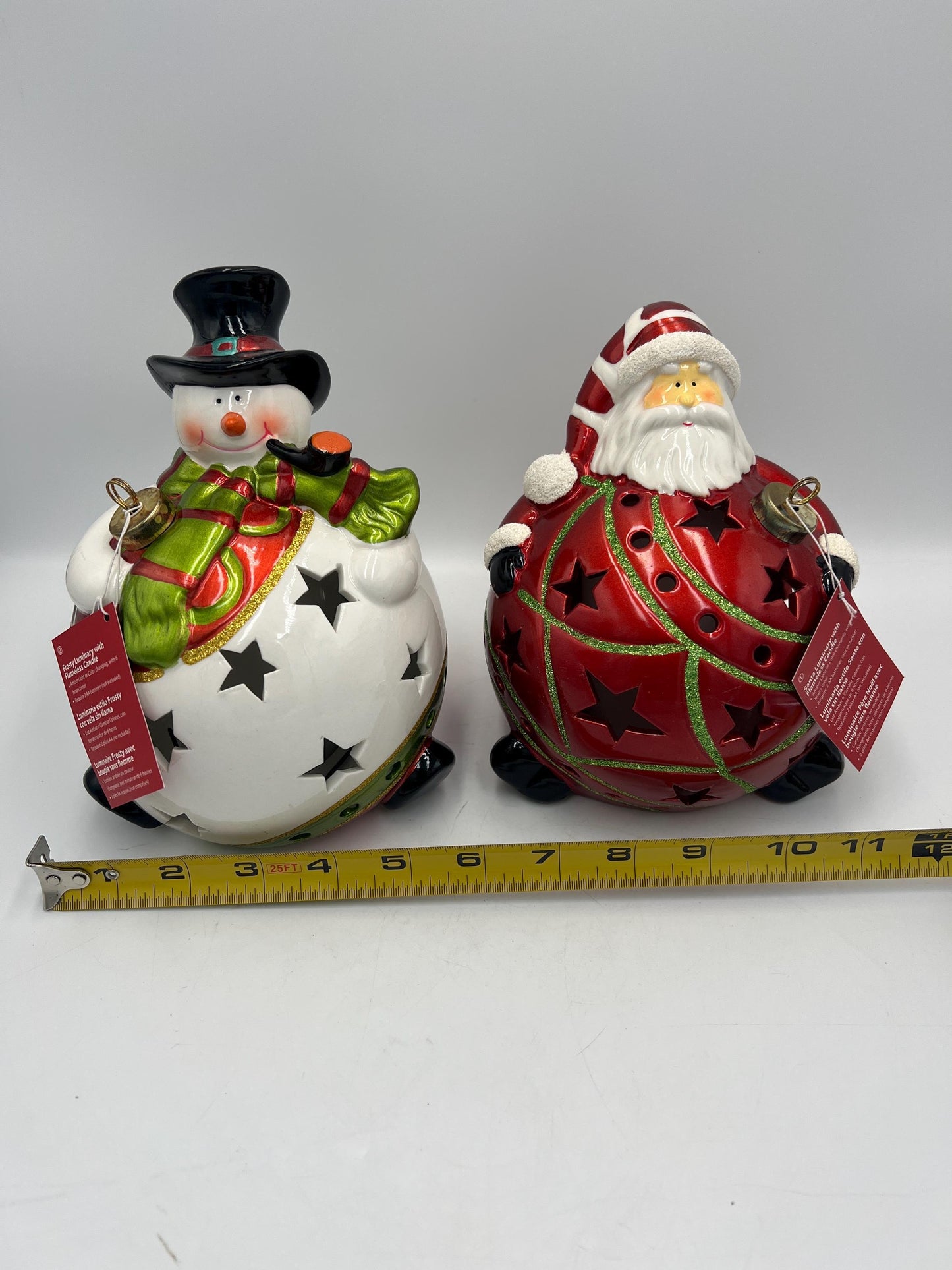 Frosty Snowman or Santa Luminary: Multicolor Flameless