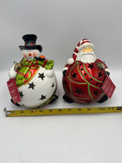 Frosty Snowman or Santa Luminary: Multicolor Flameless