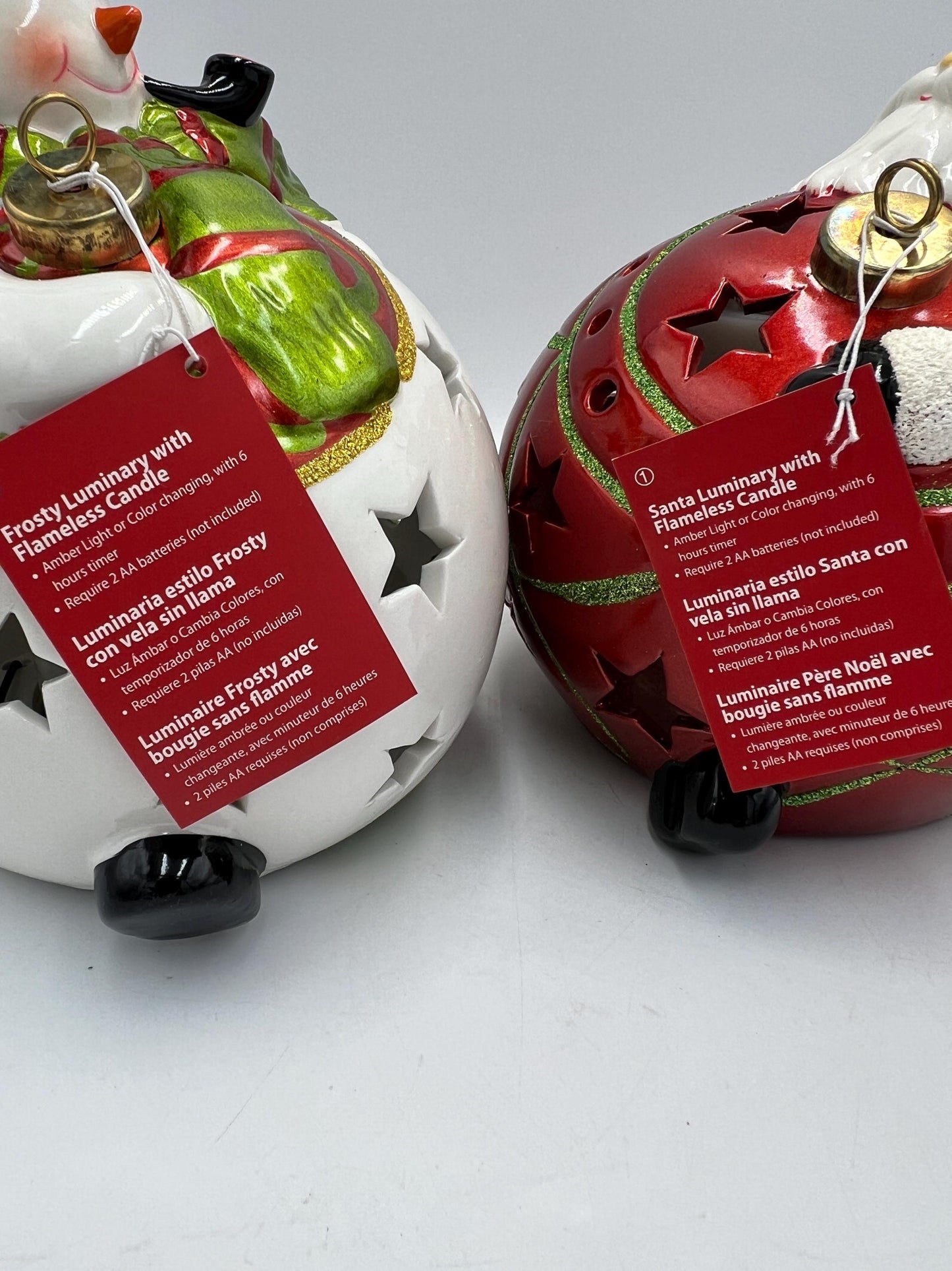 Frosty Snowman or Santa Luminary: Multicolor Flameless