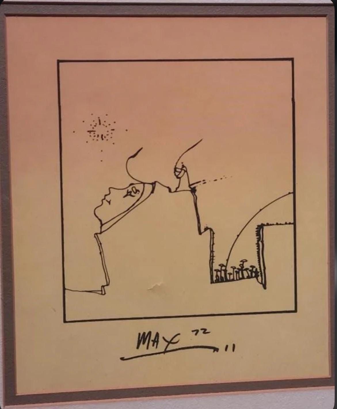 Peter Max, The Profile, Cool Lithograph, 1972 Hard to Find!
