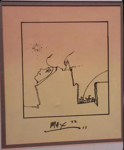 Peter Max, The Profile, Cool Lithograph, 1972 Hard to Find!
