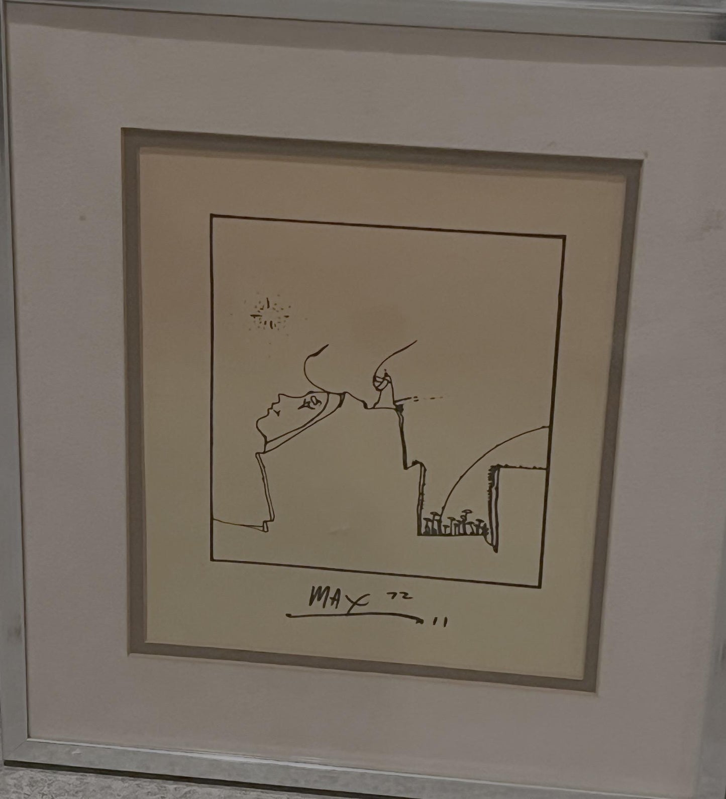 Peter Max, The Profile, Cool Lithograph, 1972 Hard to Find!