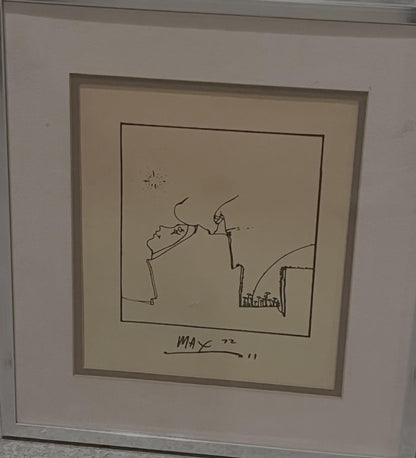 Peter Max, The Profile, Cool Lithograph, 1972 Hard to Find!
