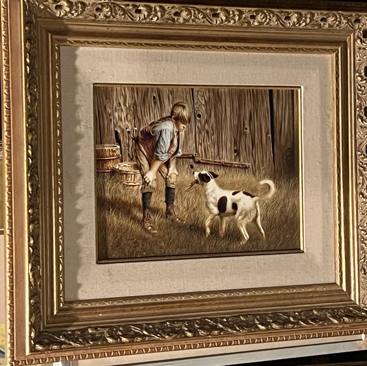 Framed Oil on Canvas, Original Painting by Jim Daly, "Drop It"