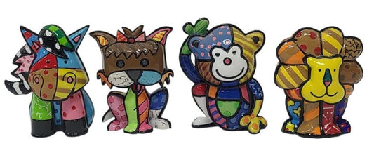 Romero Britto Small 2" Figurines Nacho, Cavendish, Cheeky, Precious