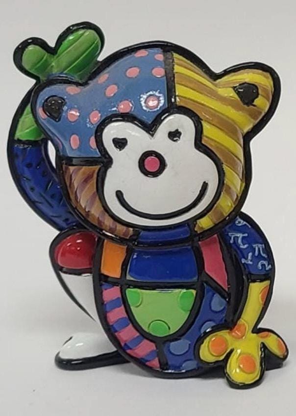 Romero Britto Small 2" Figurines Nacho, Cavendish, Cheeky, Precious
