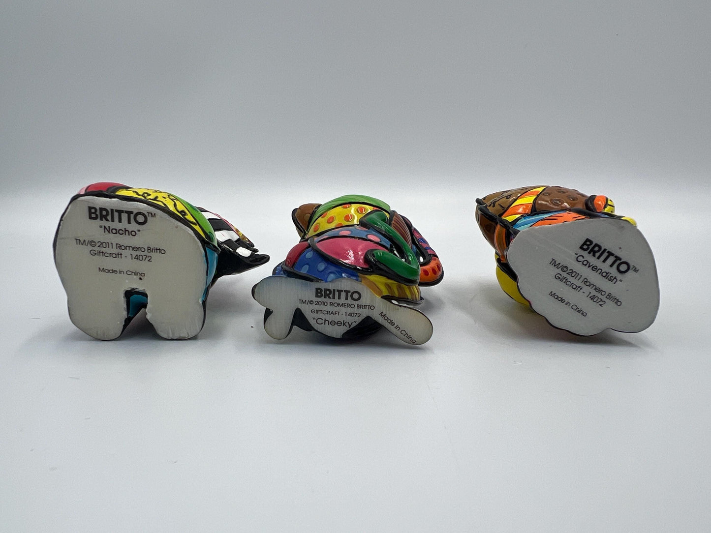 Romero Britto Small 2" Figurines Nacho, Cavendish, Cheeky, Precious