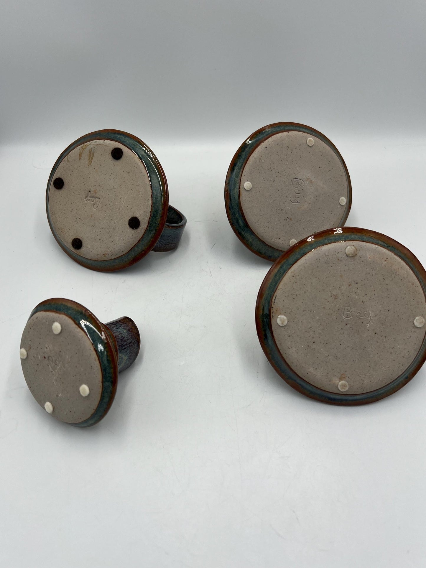 Ceramic Candlestick Holder Signed Art Pottery