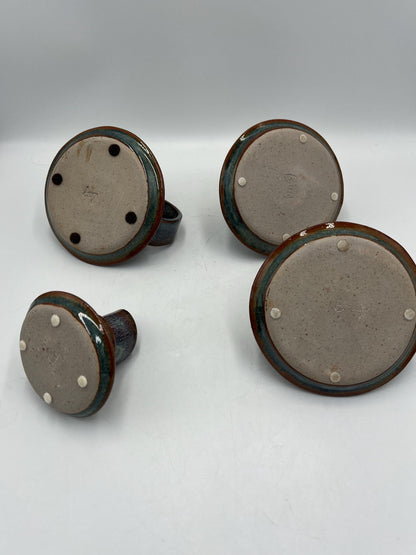 Ceramic Candlestick Holder Signed Art Pottery