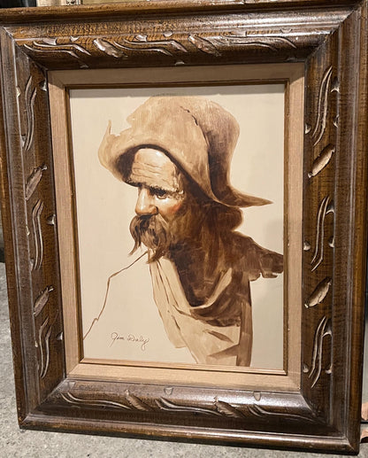 Framed Oil on Canvas, Original Painting by Jim Daly, "Portrait of