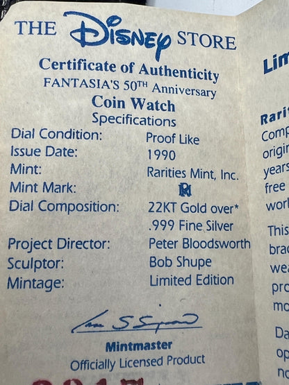 1990 Disney Fantasia 50th Anniversary Sourcerer's Apprentice Watch