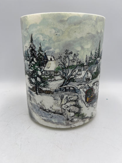 Vintage Flameless Candles Tree Santa Snowman Thomas Kinkade Inspired Musical Flameless Candle Centerpiece QVC exclusive RARE
