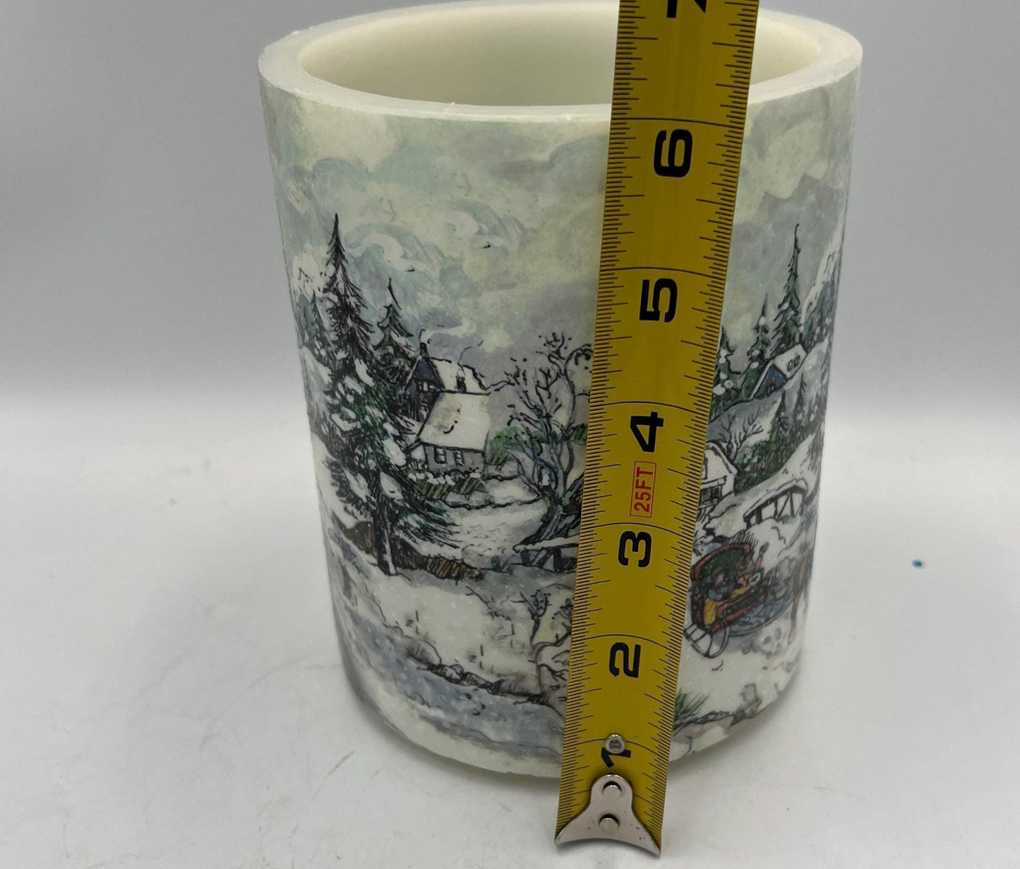 Vintage Flameless Candles Tree Santa Snowman Thomas Kinkade Inspired Musical Flameless Candle Centerpiece QVC exclusive RARE