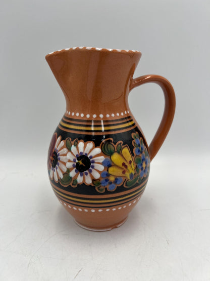 Vintage Folk Art Keralit Czech Peasant Hand-Painted Pottery
