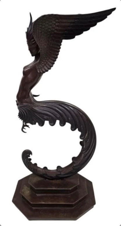 Vintage 1980 Erte Firebird Bronze Sculpture
