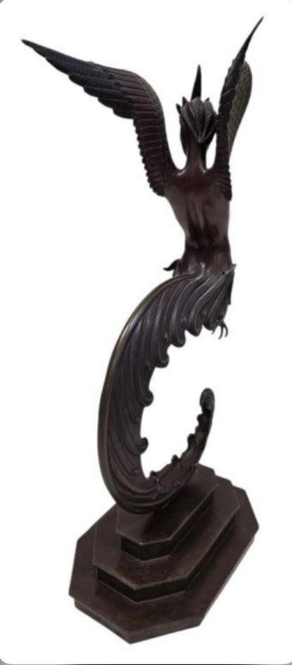 Vintage 1980 Erte Firebird Bronze Sculpture