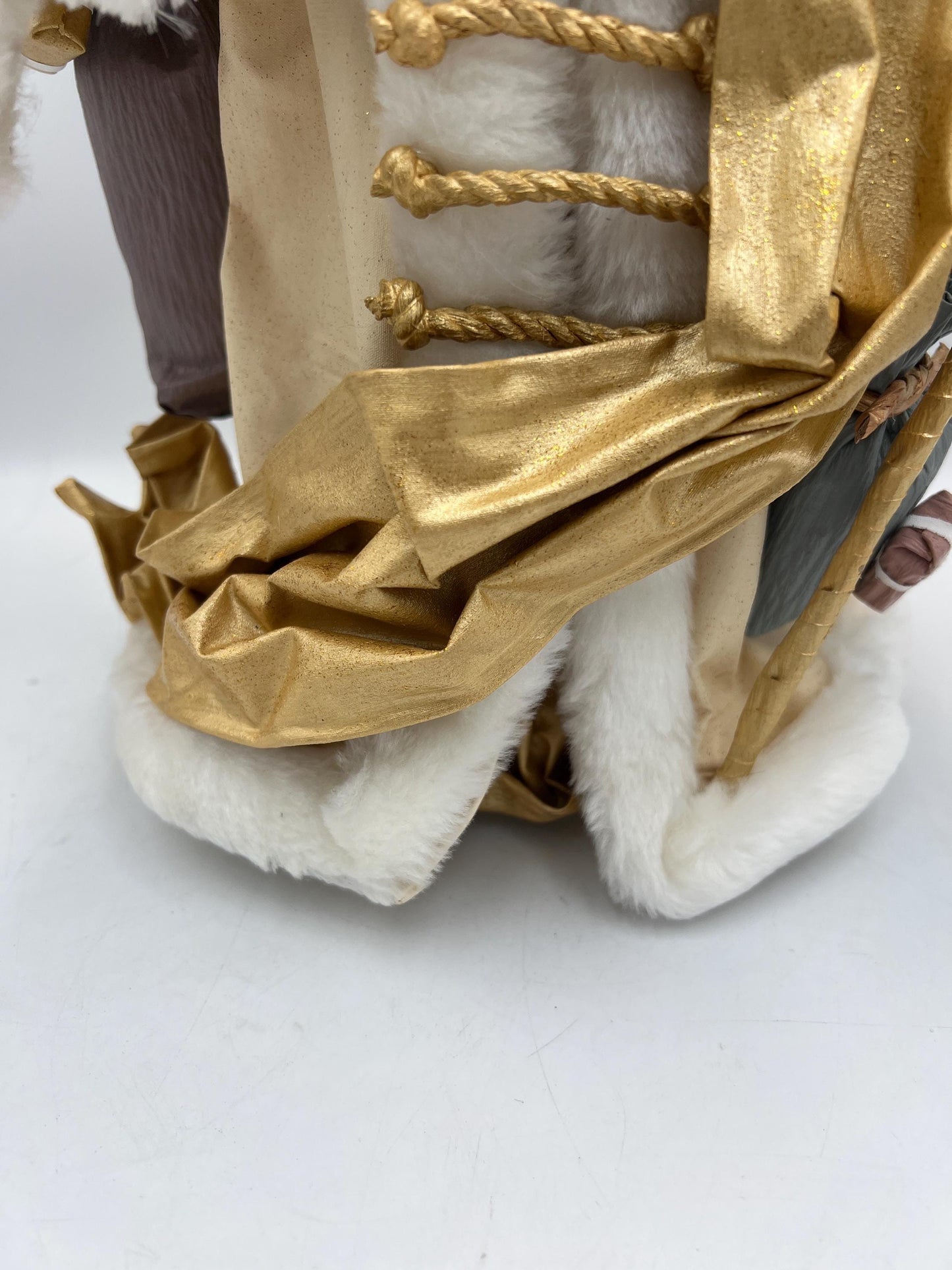 Vintage Old World Santa Gold and White