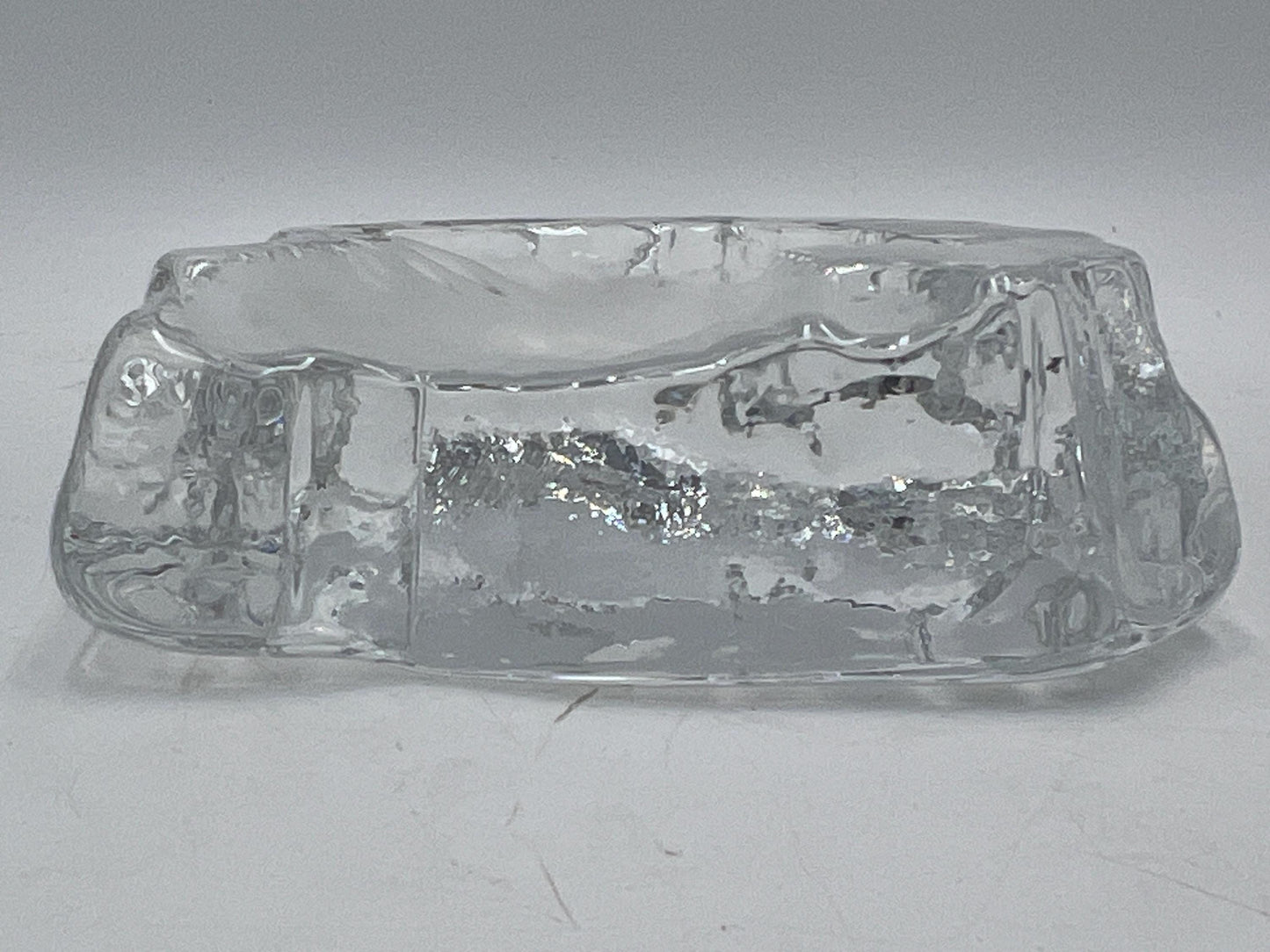 Cristal d'Arques Eagle Head Intaglio 24% Lead Crystal Clear Glass Figurine Made in France