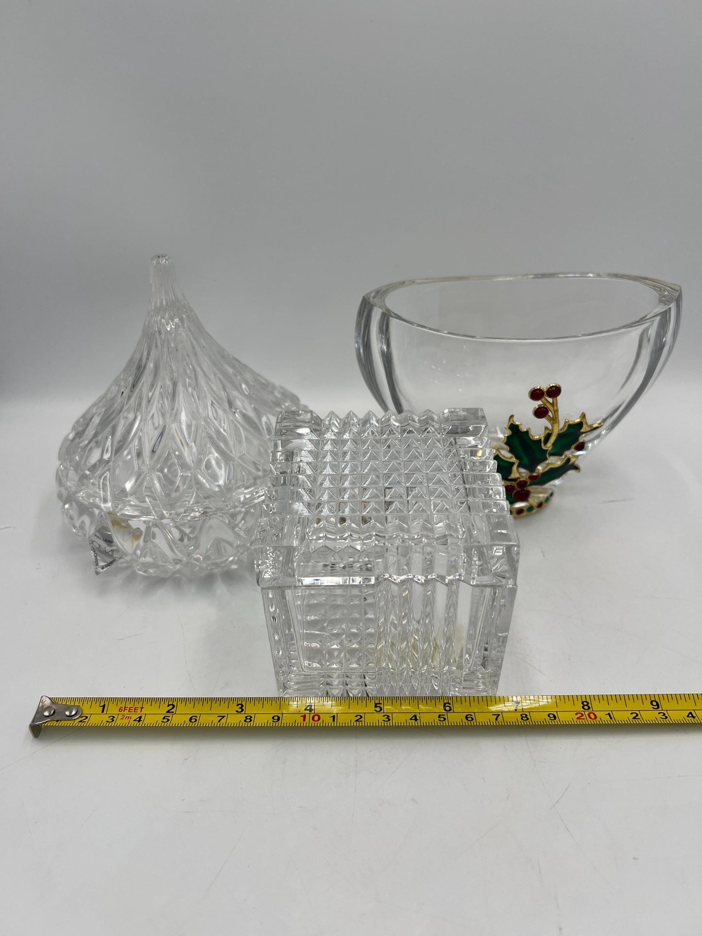 Art Glass - Mikasa Dish - Jonal Hershey Kiss - Holiday Teleflora Dish - Snowflake - Zinnia Petal - Cube