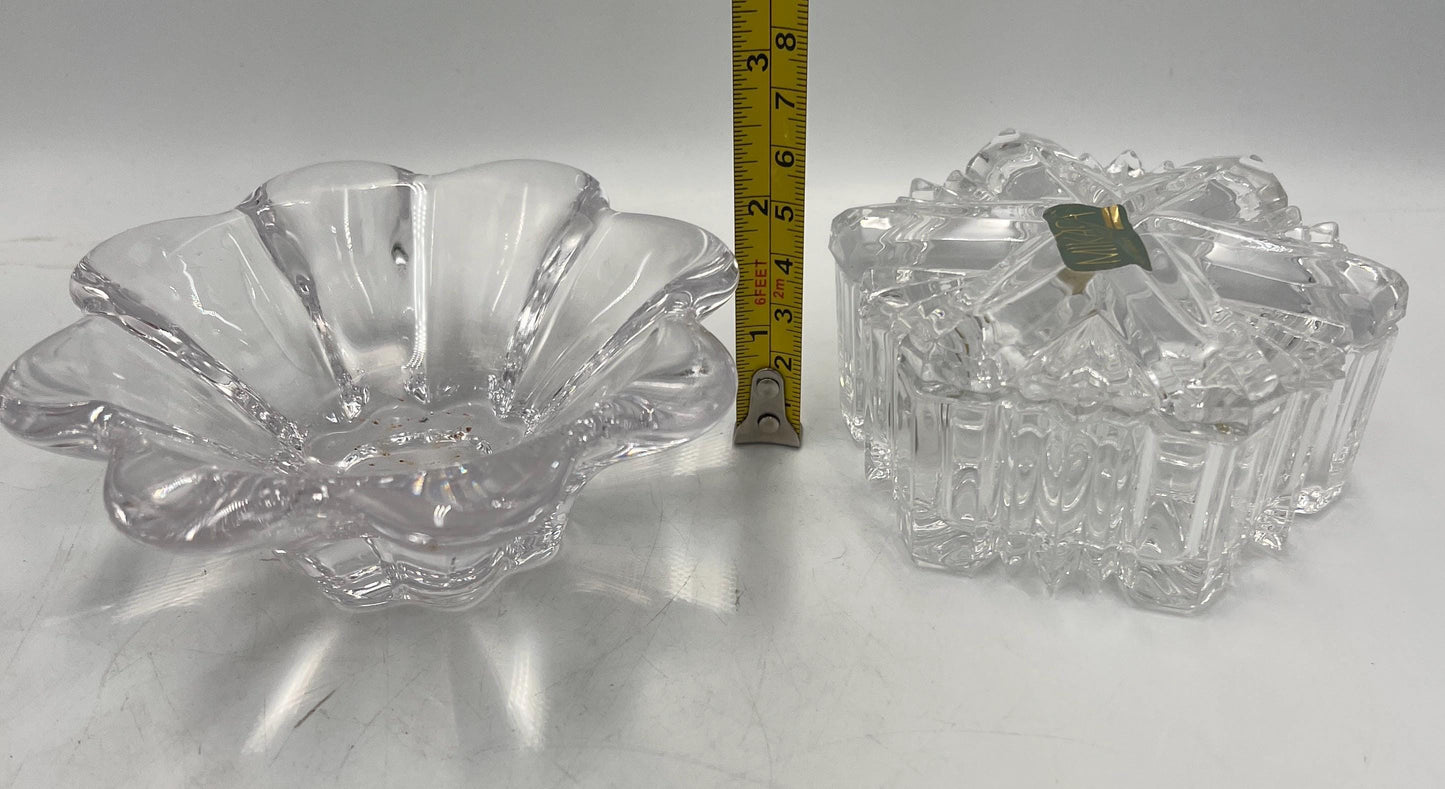 Art Glass - Mikasa Dish - Jonal Hershey Kiss - Holiday Teleflora Dish - Snowflake - Zinnia Petal - Cube
