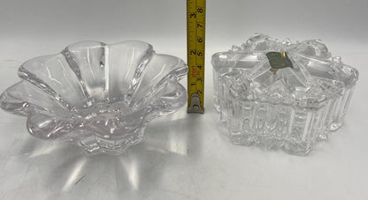 Art Glass - Mikasa Dish - Jonal Hershey Kiss - Holiday Teleflora Dish - Snowflake - Zinnia Petal - Cube