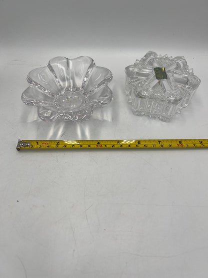 Art Glass - Mikasa Dish - Jonal Hershey Kiss - Holiday Teleflora Dish - Snowflake - Zinnia Petal - Cube
