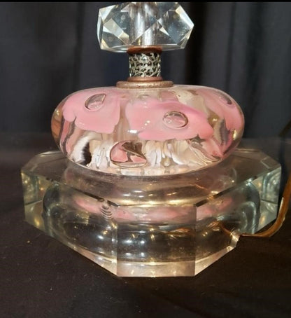 American St. Clair Paperweight Glass Mid Century Modern Lamp 26" H