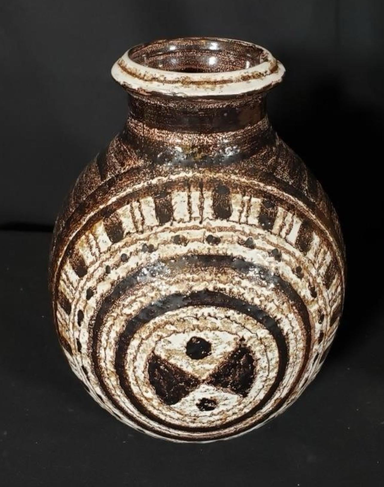 Mid Century Modern Aldo Londi Bitossi Pottery Morocco Vase for Rosenthal Netter