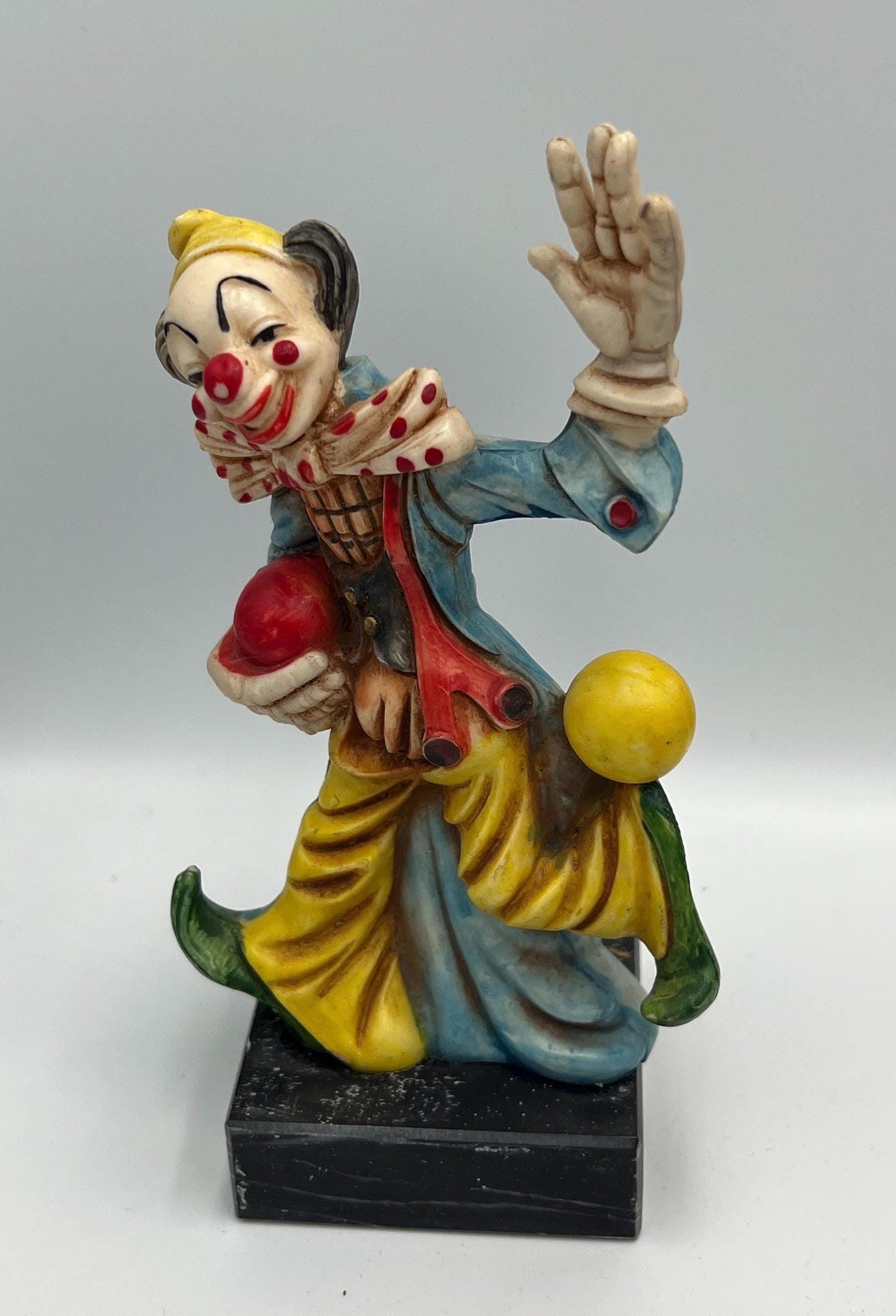 Fontanini Vintage Clown Figurines - Hobo, Umbrella, Blue Shoes