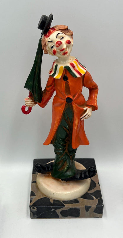 Fontanini Vintage Clown Figurines - Hobo, Umbrella, Blue Shoes