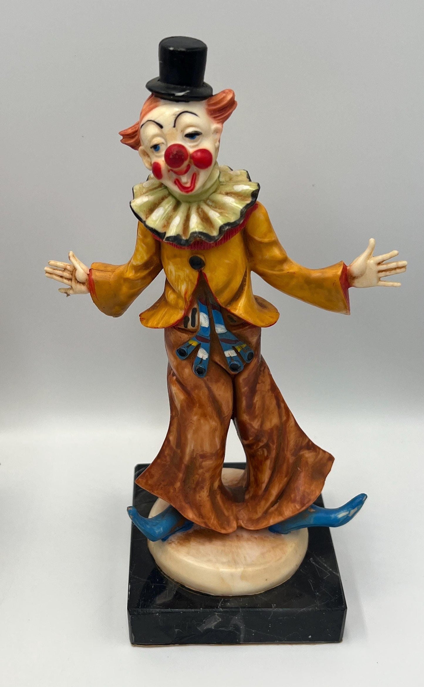 Fontanini Vintage Clown Figurines - Hobo, Umbrella, Blue Shoes