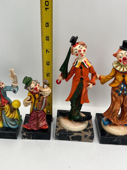 Fontanini Vintage Clown Figurines - Hobo, Umbrella, Blue Shoes