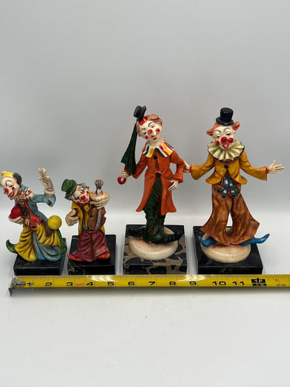 Fontanini Vintage Clown Figurines - Hobo, Umbrella, Blue Shoes