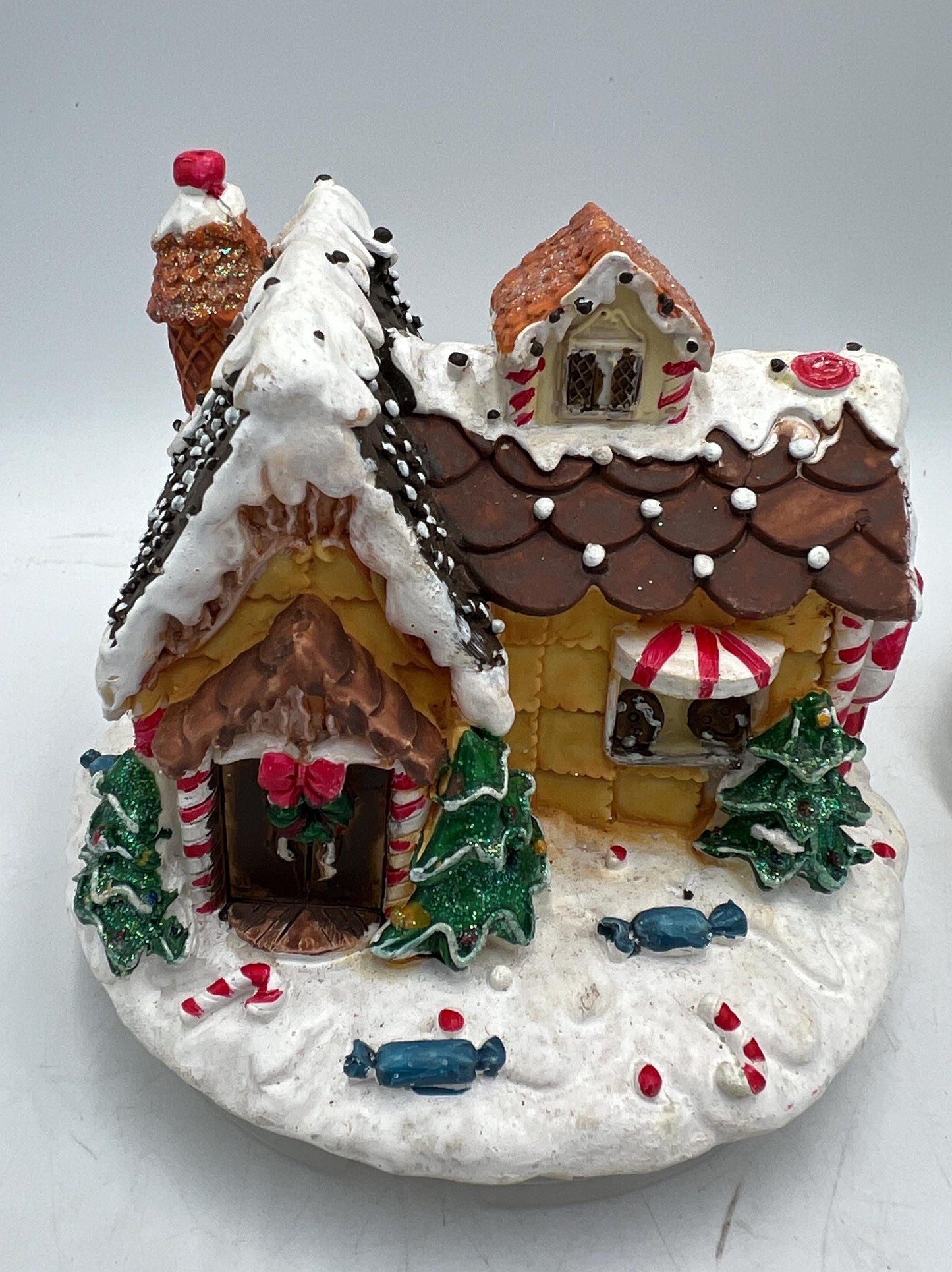 Candle Topper Gingerbread House and Christmas Tree / Snowman Candle-Lite Christmas Decor