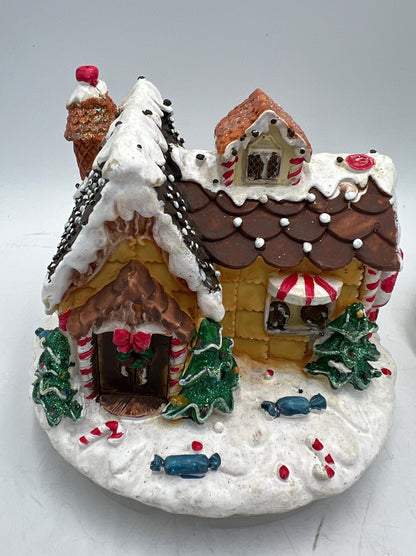 Candle Topper Gingerbread House and Christmas Tree / Snowman Candle-Lite Christmas Decor