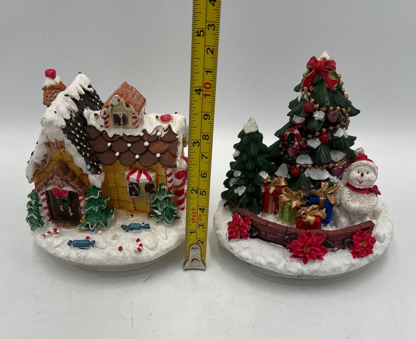 Candle Topper Gingerbread House and Christmas Tree / Snowman Candle-Lite Christmas Decor