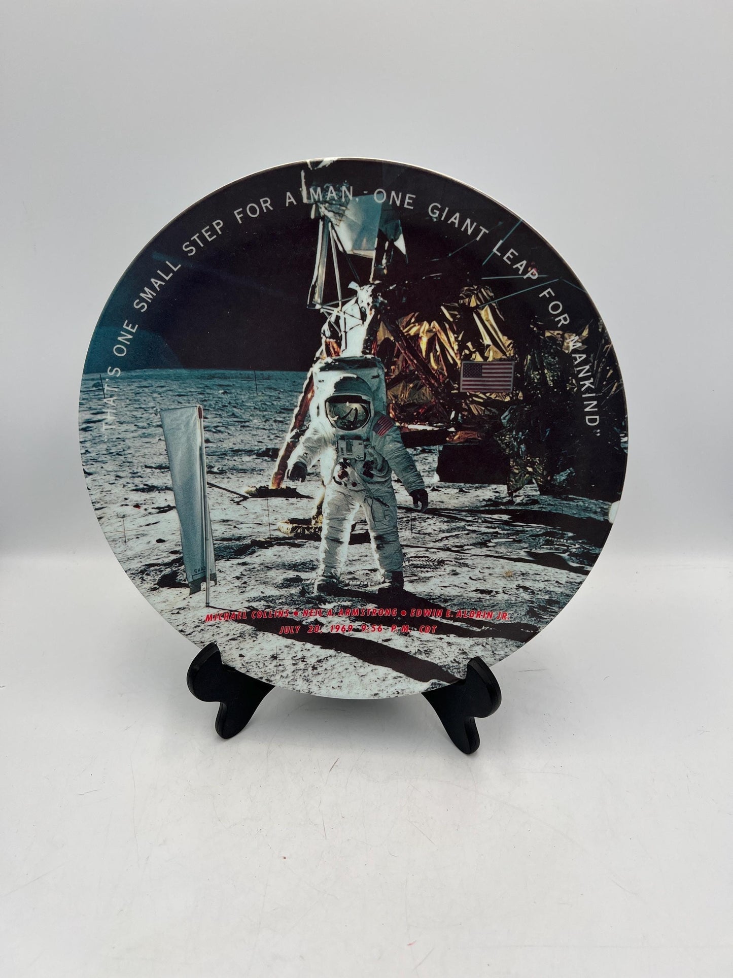 Vintage Plastic Plate Featuring the 1969 Nasa Moon Landing by Texas Ware