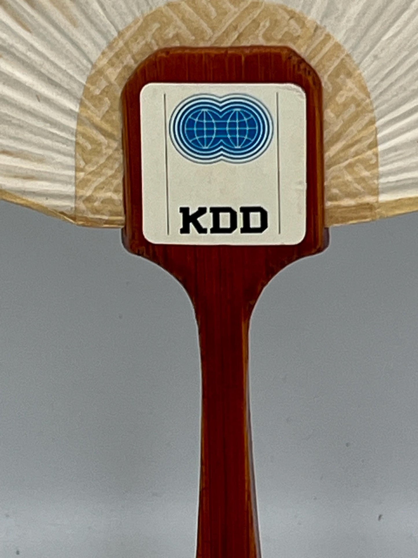 Vintage Japanese Uchiwa Paper Hand Fan with Bamboo Handle