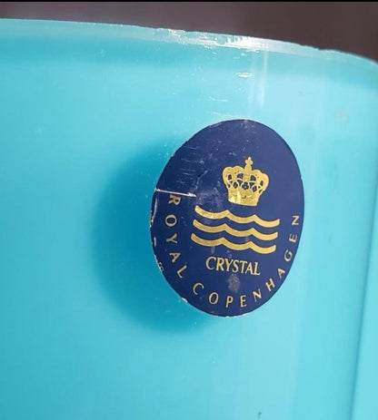 Glass Vase Royal Copenhagen, Gardenia, Anja Kj??r, Crystal, Original Sticker 13.5 H
